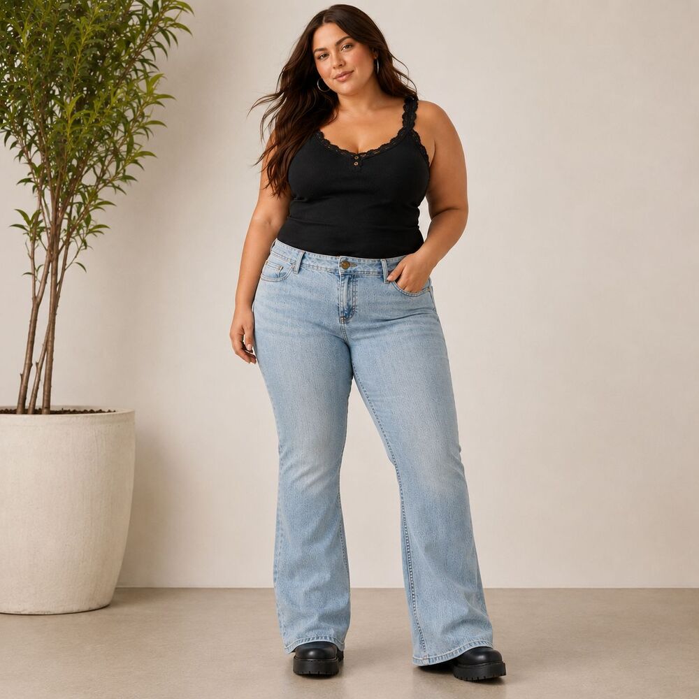 Y2K Torrid Bootcut Jeans 20S Light Wash Mid Rise Embroidered Cotton Relaxed VTG